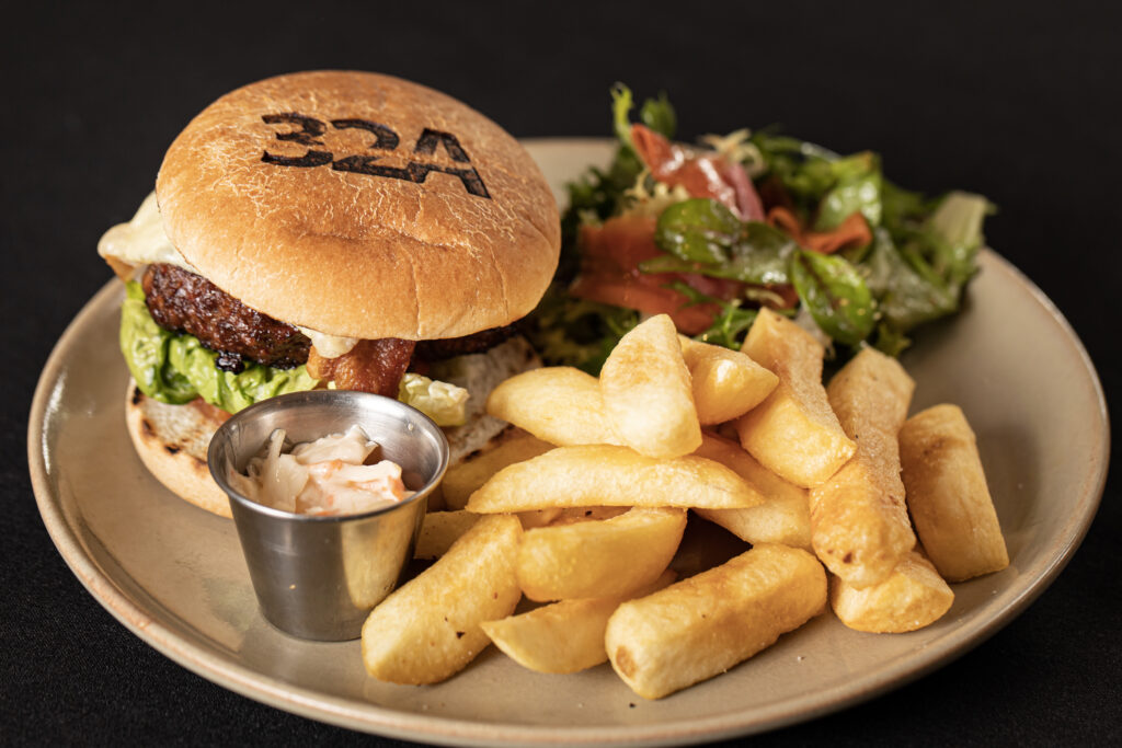 Chips and a Burger at Restaurant 32A